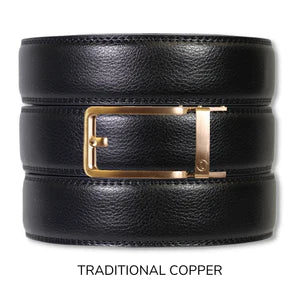 Black Leather Ratchet Belt & Buckle Set