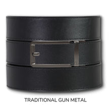Load image into Gallery viewer, Black Top Grain Leather Ratchet Belt &amp; Buckle Set