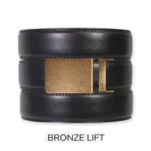 Load image into Gallery viewer, Black Leather Ratchet Belt &amp; Buckle Set