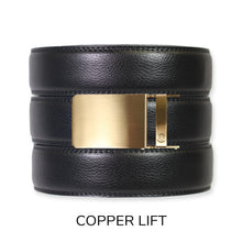 Load image into Gallery viewer, Black Leather Ratchet Belt &amp; Buckle Set