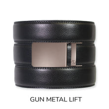 Load image into Gallery viewer, Black Leather Ratchet Belt &amp; Buckle Set