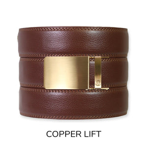 Chestnut (Medium Brown) Leather Ratchet Belt & Buckle Set