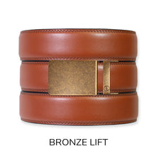 Load image into Gallery viewer, Chili Brown Leather Ratchet Belt &amp; Buckle Set