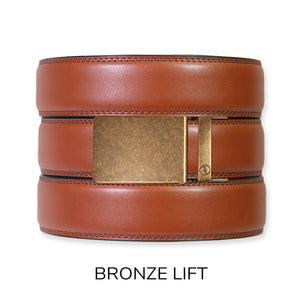 Chili Brown Leather Ratchet Belt & Buckle Set