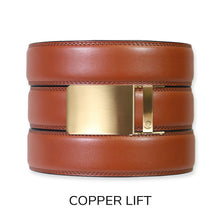Load image into Gallery viewer, Chili Brown Leather Ratchet Belt &amp; Buckle Set