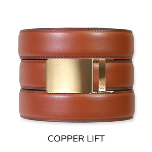Chili Brown Leather Ratchet Belt & Buckle Set