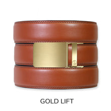 Load image into Gallery viewer, Chili Brown Leather Ratchet Belt &amp; Buckle Set