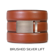 Load image into Gallery viewer, Chili Brown Leather Ratchet Belt &amp; Buckle Set