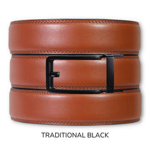 Load image into Gallery viewer, Chili Brown Leather Ratchet Belt &amp; Buckle Set