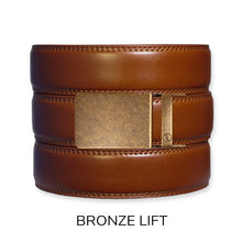 Load image into Gallery viewer, Cognac Leather Ratchet Belt &amp; Buckle Set
