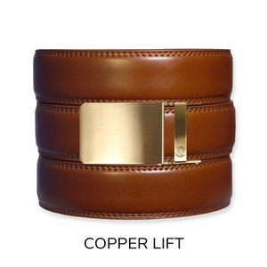 Cognac Leather Ratchet Belt & Buckle Set