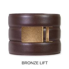 Load image into Gallery viewer, Espresso Leather Rachet Belt &amp; Buckle Set