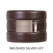 Load image into Gallery viewer, Espresso Leather Rachet Belt &amp; Buckle Set