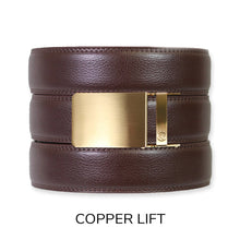 Load image into Gallery viewer, Espresso Leather Rachet Belt &amp; Buckle Set