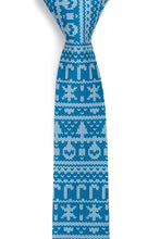 Load image into Gallery viewer, My Grandma Knit This Blue Ugly Christmas Sweater Tie Missionary Tie