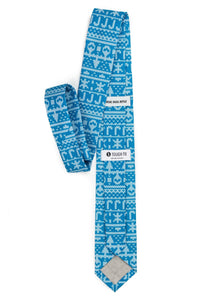 My Grandma Knit This Blue Ugly Christmas Sweater Tie Missionary Tie