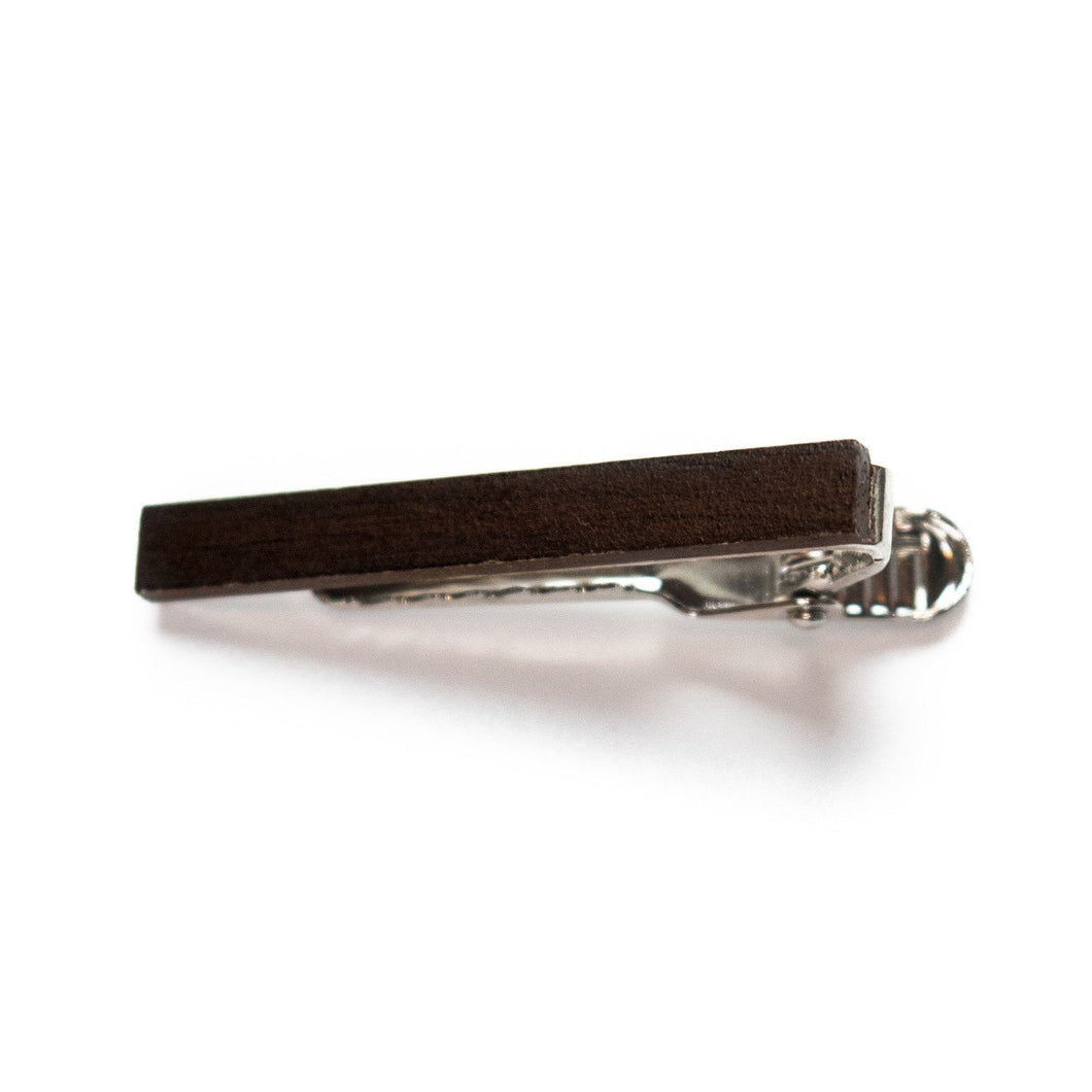 Dark Brown Wood Tie Bar - Tough Tie
