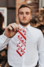 Load image into Gallery viewer, Rudolph’s Journey Red Ugly Christmas Sweater Tie - Missionary Tie