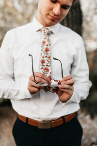 Ida - Beige Floral Tie