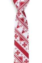 Load image into Gallery viewer, Rudolph’s Journey Red Ugly Christmas Sweater Tie - Missionary Tie